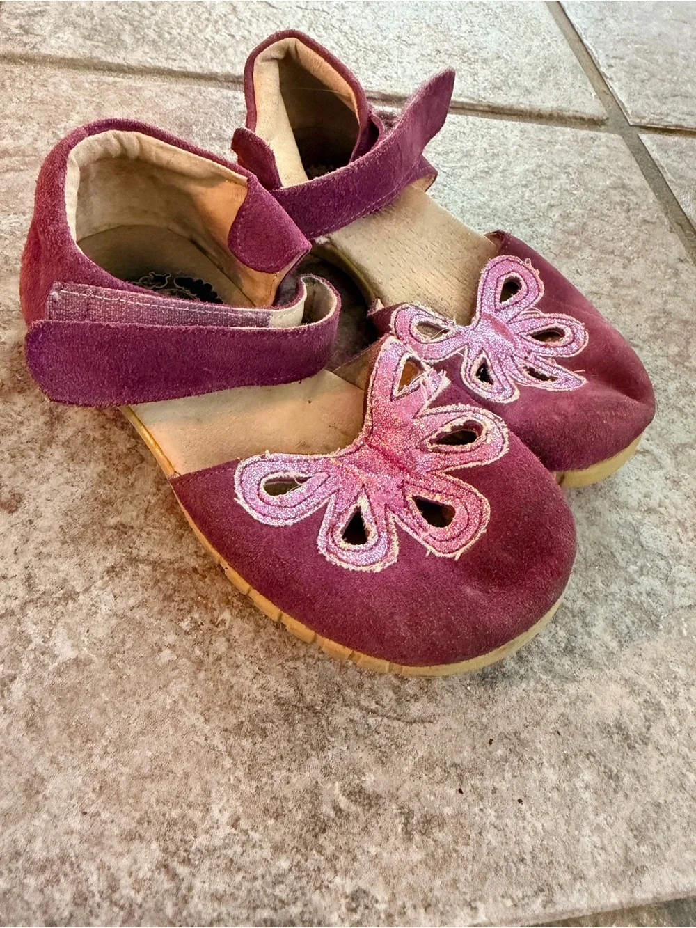 Livie & Luca Purple Floral Cutout Mary Jane Shoes